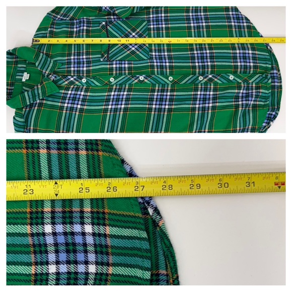Aerie Green Plaid Button Down Pajama Loungewear Long Sleeve Shirt Size Large - Picture 16 of 16